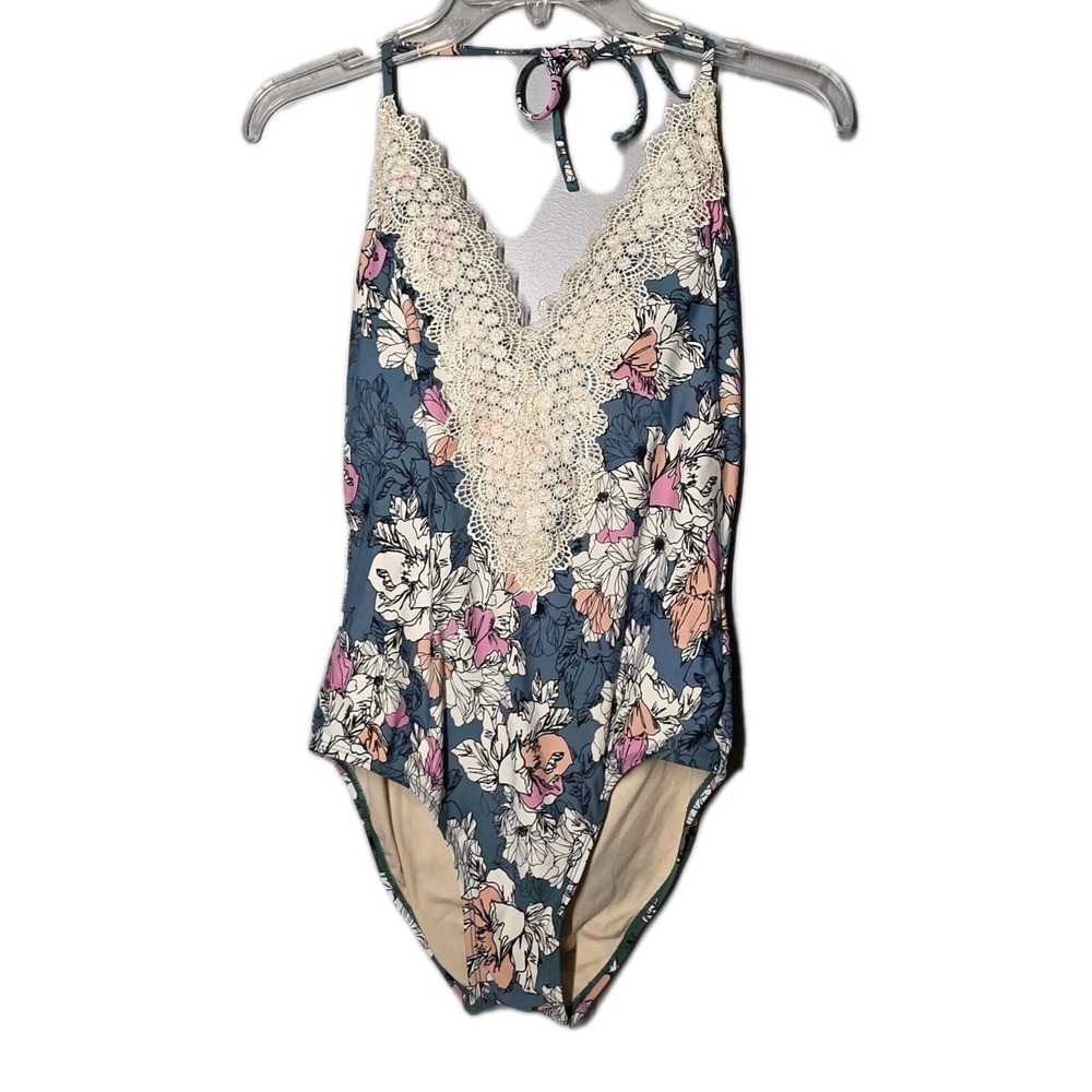 Sea Angel‎ Women's Size Medium Lace Trimmed One Piece Swimsuit